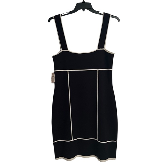 Vintage 90’s Y2K Diane Von Furstenberg Black White Knit Bodycon Dress Large NWT - Picture 4 of 6